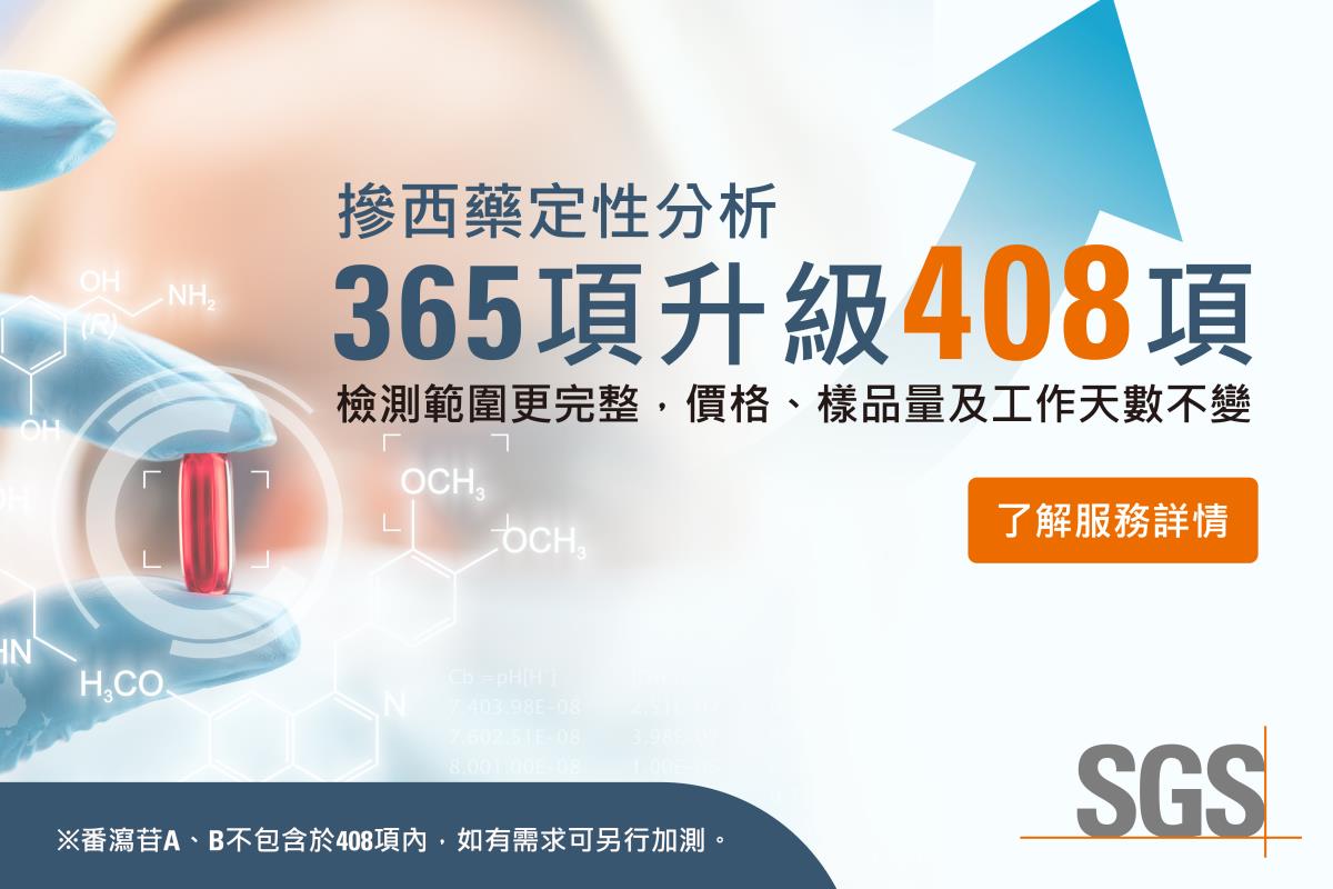 摻西藥408項定性分析升級，助保健食品降低非法添加風險